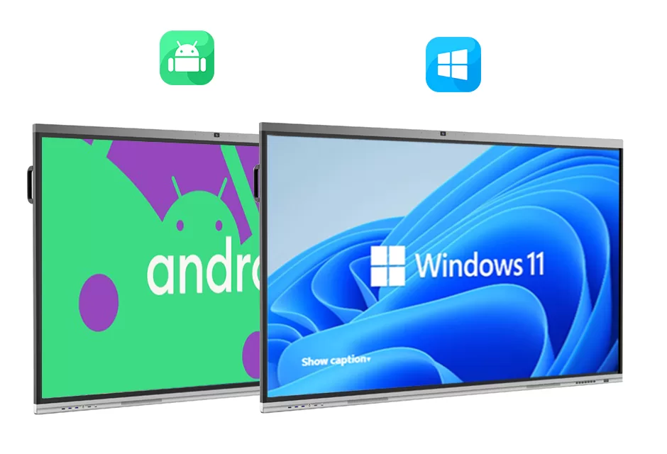 M2 Series Smart board in classrooms-Experience the power of dual systems on our smart board for classroom - Windows and Android, offering versatility and seamless integration for enhanced teaching and learning.